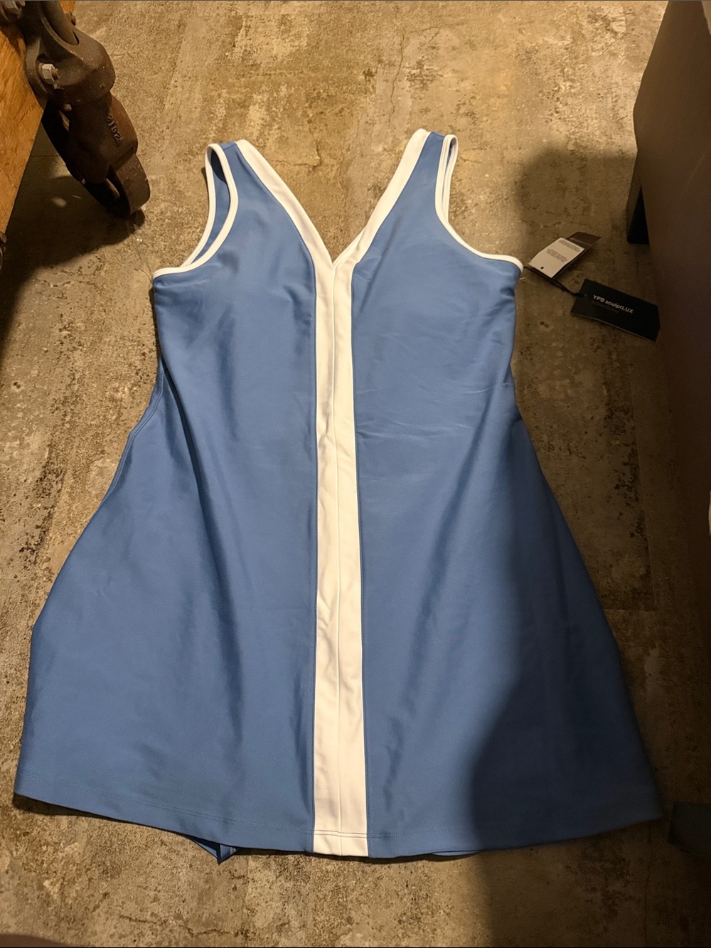 Abercrombie & Fitch Blue and White Midi Dress